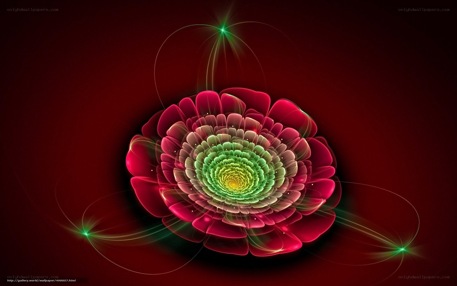 Fractal flower with glowing petals