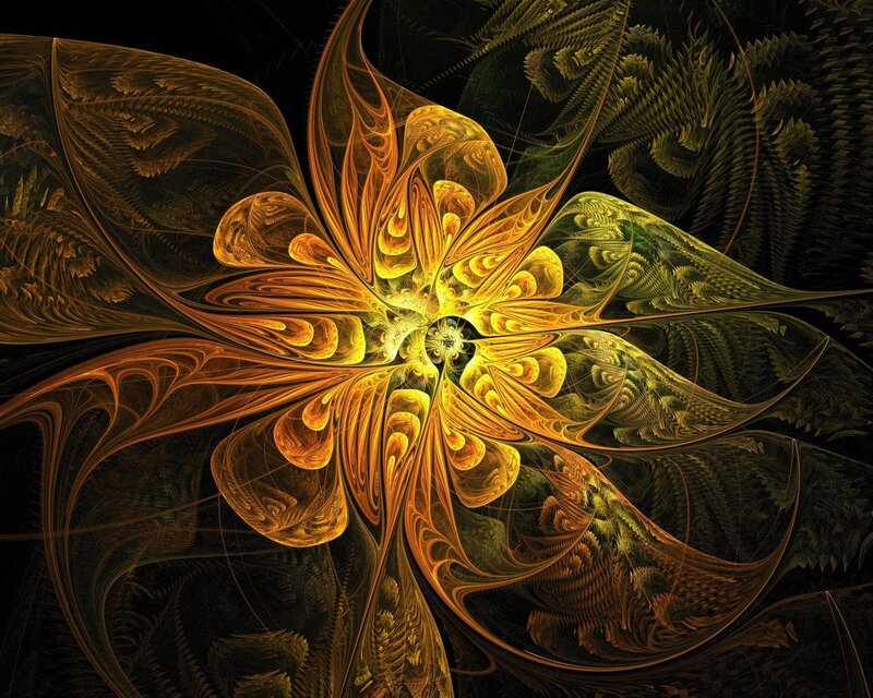 Fractal flower with golden petals