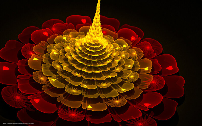 Fractal Flower with Heart Petals
