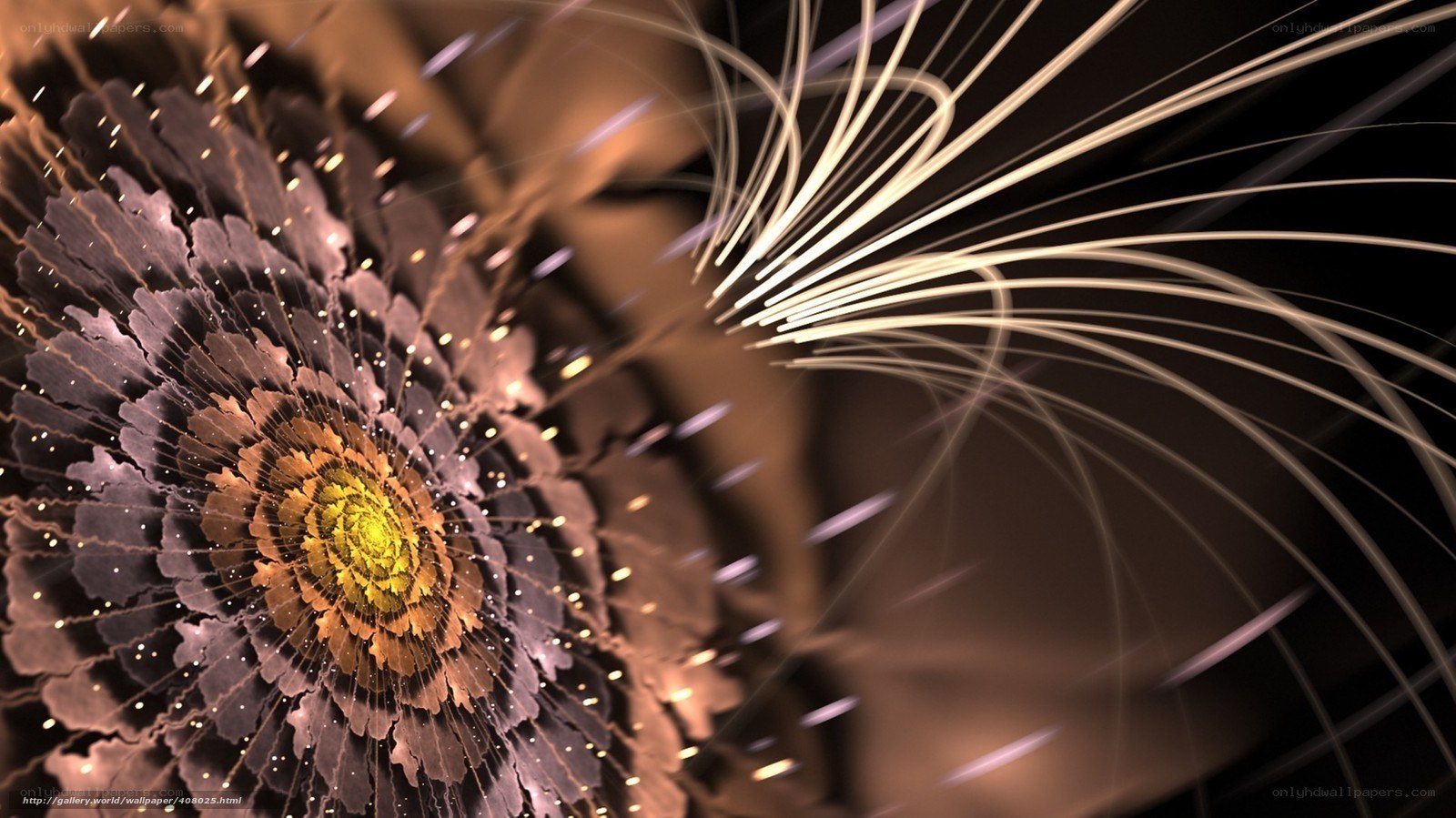 Fractal flower with light rays
