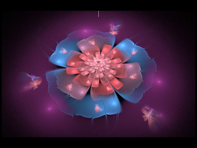 Fractal Flower with Petals — Purple