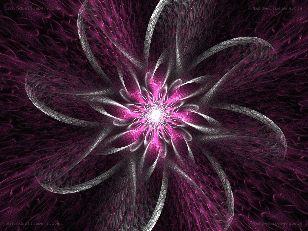 fractal flower with purple and silver