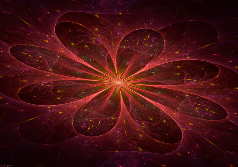 Fractal flower with radiant light