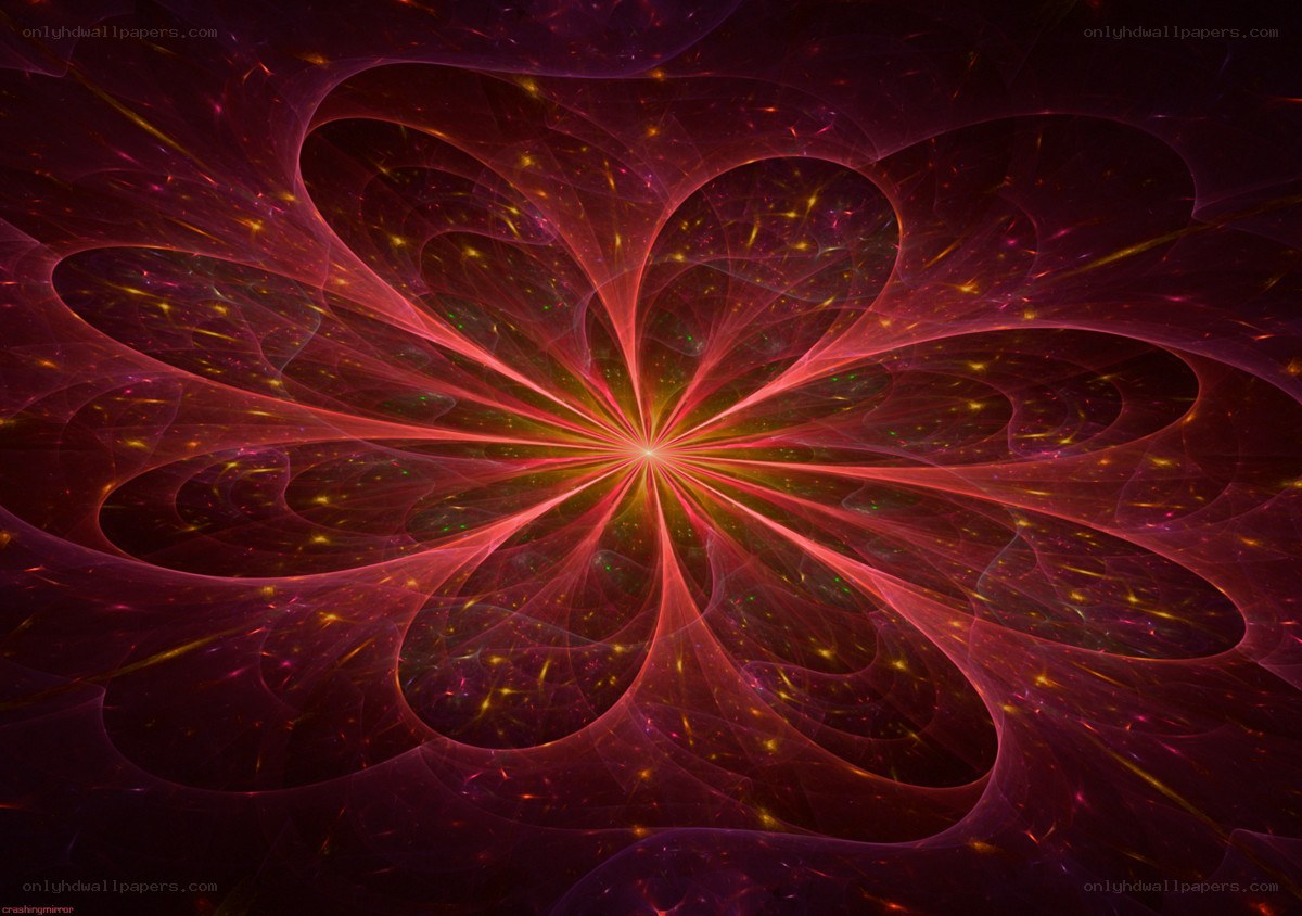 Fractal flower with radiant light