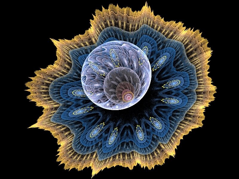 fractal flower with spiral center