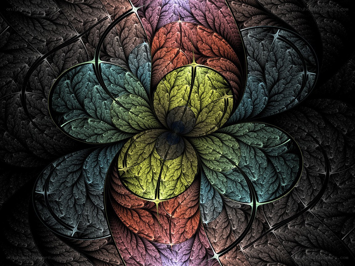 Fractal flower with vibrant colors