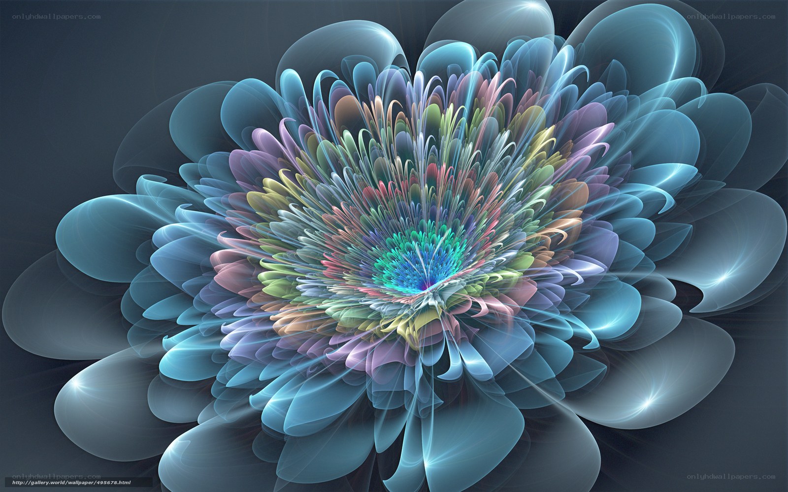 Fractal flower with vibrant colors