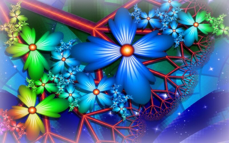 Fractal Flowers and Geometric Shapes