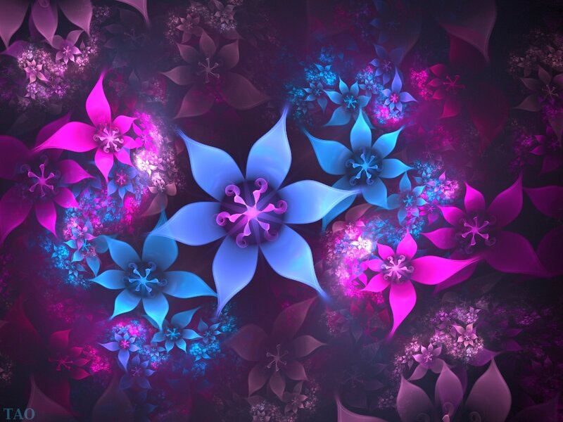 Fractal Flowers — Blue
