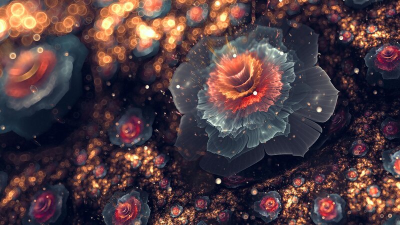 Fractal Flowers in Dark Space