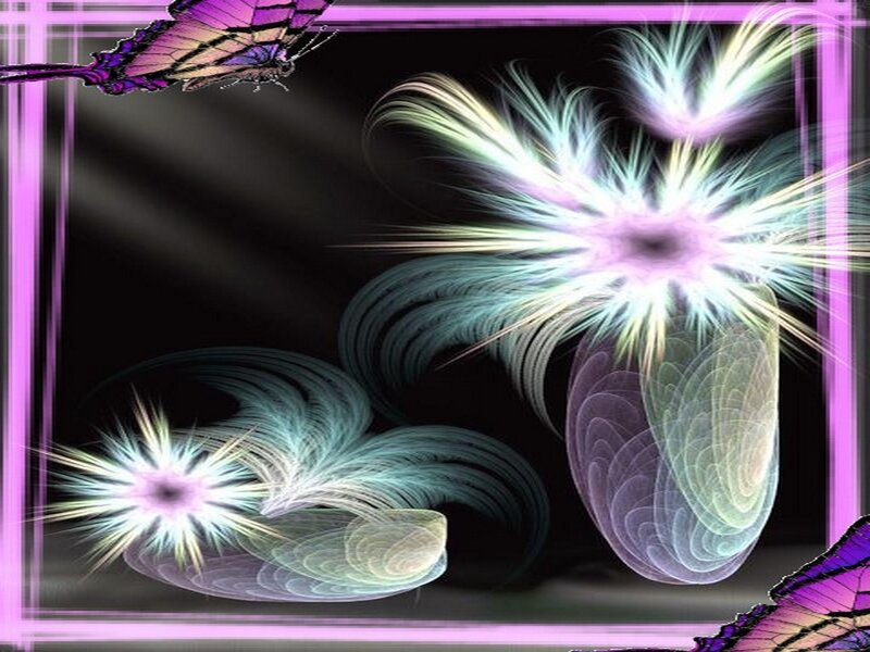 Fractal Flowers with Butterflies