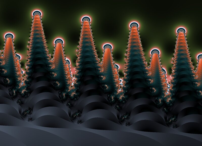 Fractal forest of glowing spires