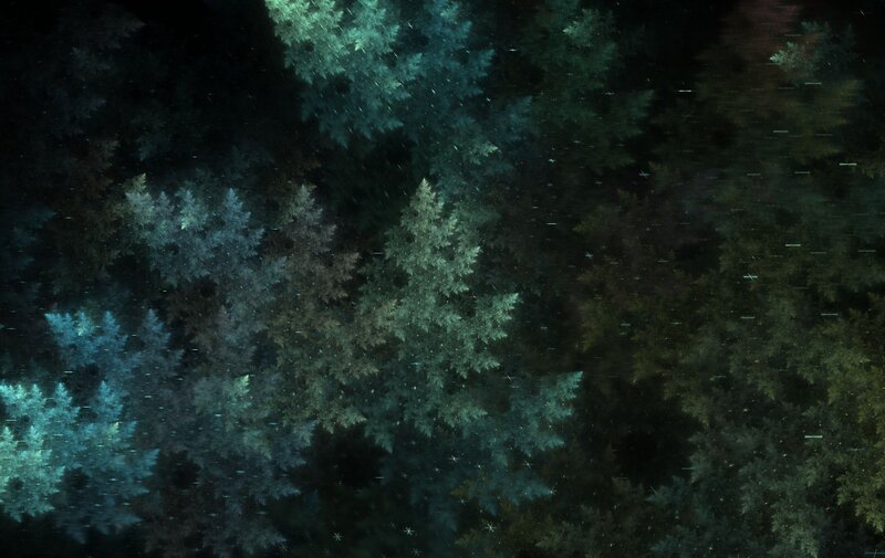 Fractal Forest Pattern — Green