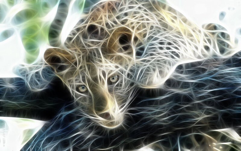 fractal fox portrait