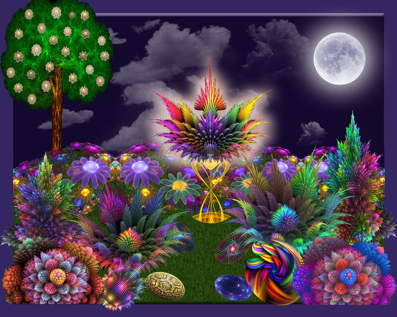 Fractal Garden at Night
