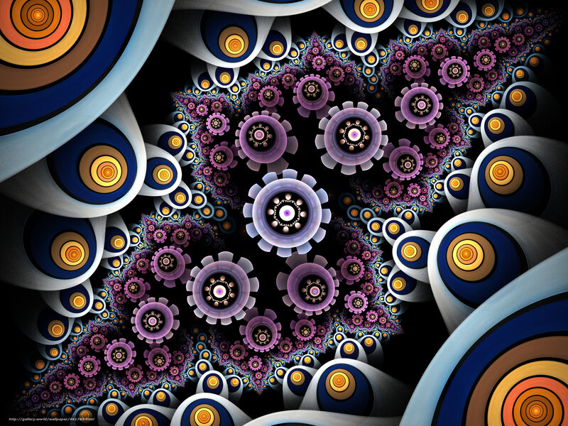 Fractal Gear Pattern — Purple