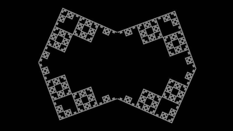 Fractal Geometric Pattern — Black, Minimalist