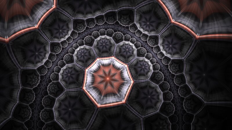 Fractal Geometric Pattern — Black, Symmetrical