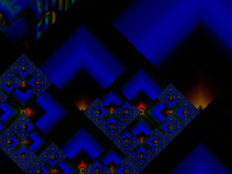 Fractal Geometric Pattern — Blue, Abstract