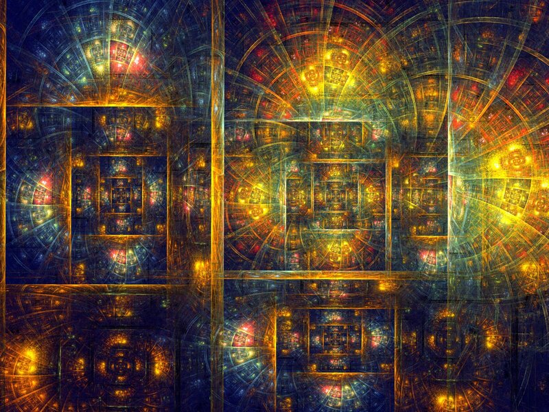 Fractal Geometric Pattern — Blue, Complex, Abstract