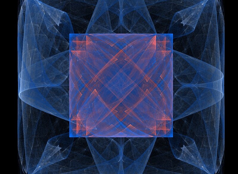 Fractal Geometric Pattern — Blue, Complex