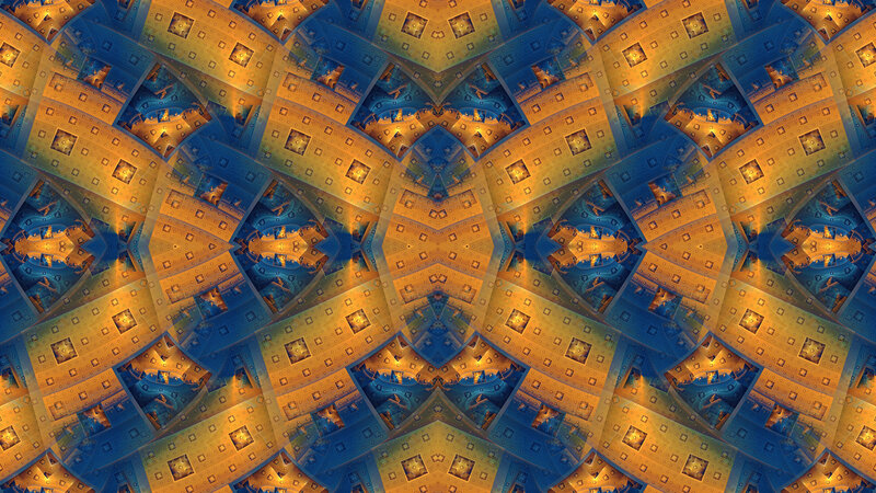 Fractal Geometric Pattern — Blue, Hypnotic, Digital Art, Geometric Shapes