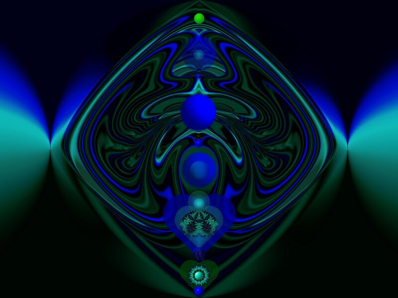 Fractal Geometric Pattern — Blue, Hypnotic, Digital Art