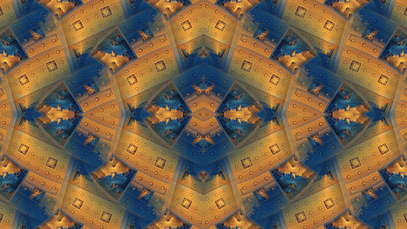 Fractal Geometric Pattern — Blue, Symmetrical