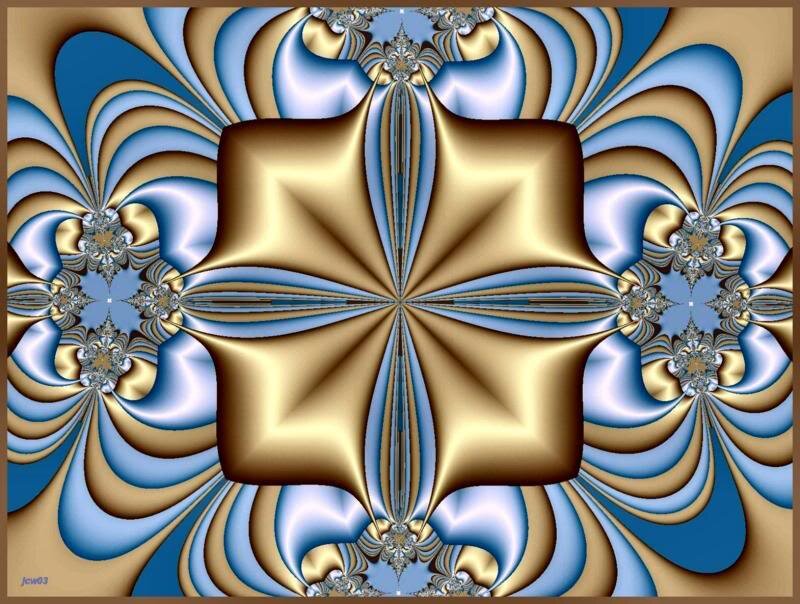 Fractal Geometric Pattern — Gold, Complex
