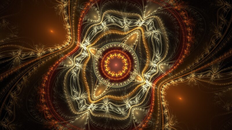 Fractal Geometric Pattern — Gold, Dramatic