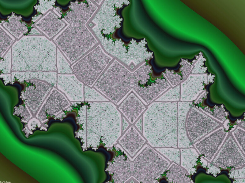 Fractal Geometric Pattern — Green, Abstract