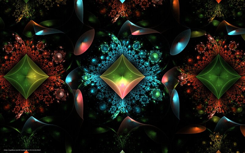 Fractal Geometric Pattern — Green, Hypnotic, Digital Art