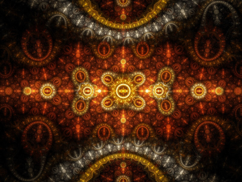 Fractal Geometric Pattern — Orange