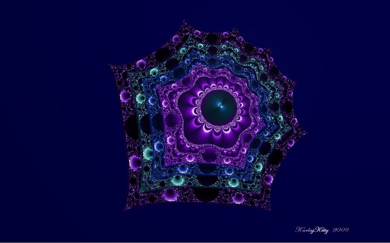 Fractal Geometric Pattern — Purple, Hypnotic, Digital Art, Blue