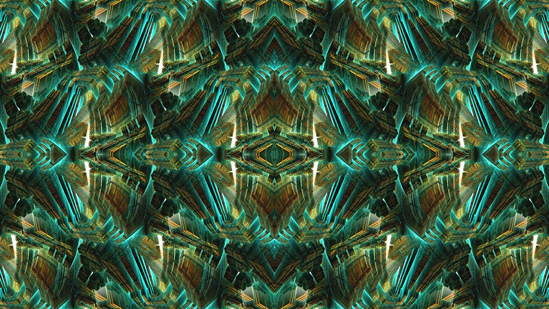 Fractal Geometric Pattern — Teal, Hypnotic, Digital Art, Geometric Shapes, Symmetry