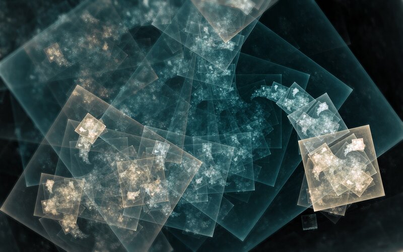 Fractal Geometric Pattern — Teal, Mysterious