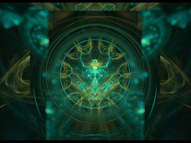 Fractal Geometric Pattern — Teal, Mystical