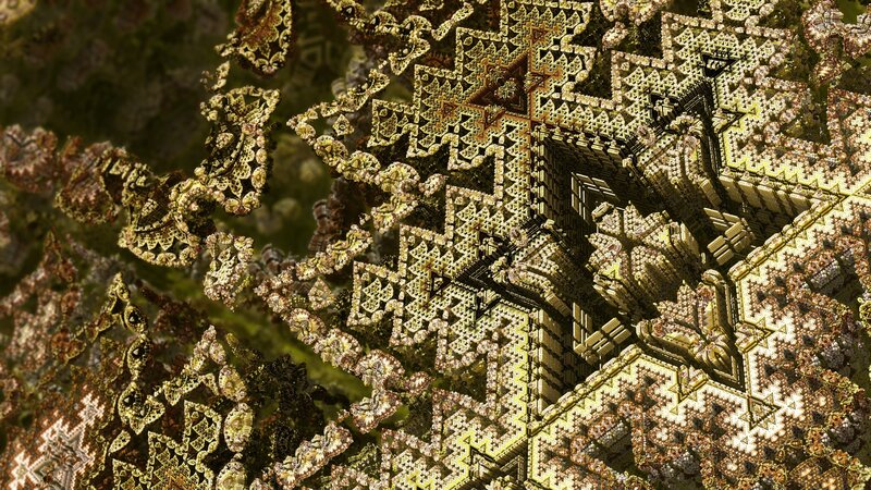 Fractal Geometric Pattern — Yellow, Complex