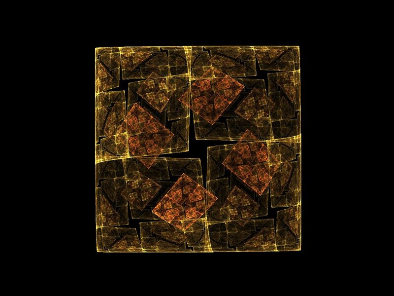 Fractal Geometric Pattern — Yellow, Mysterious