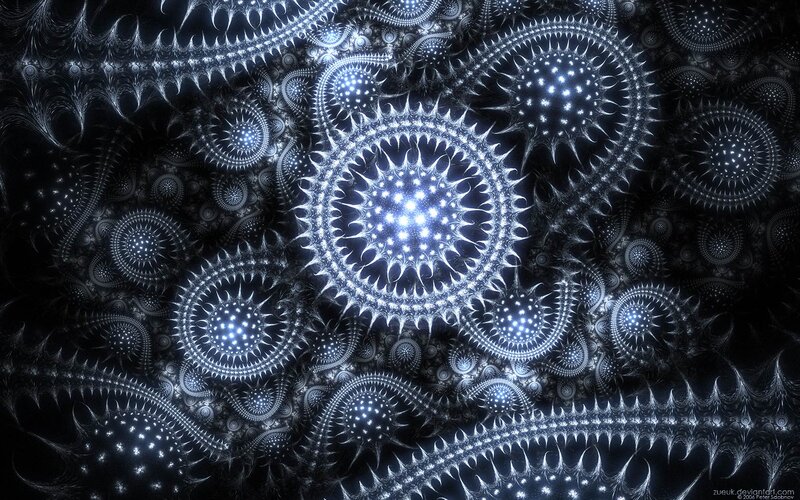 Fractal Geometric Patterns — Black, Dramatic