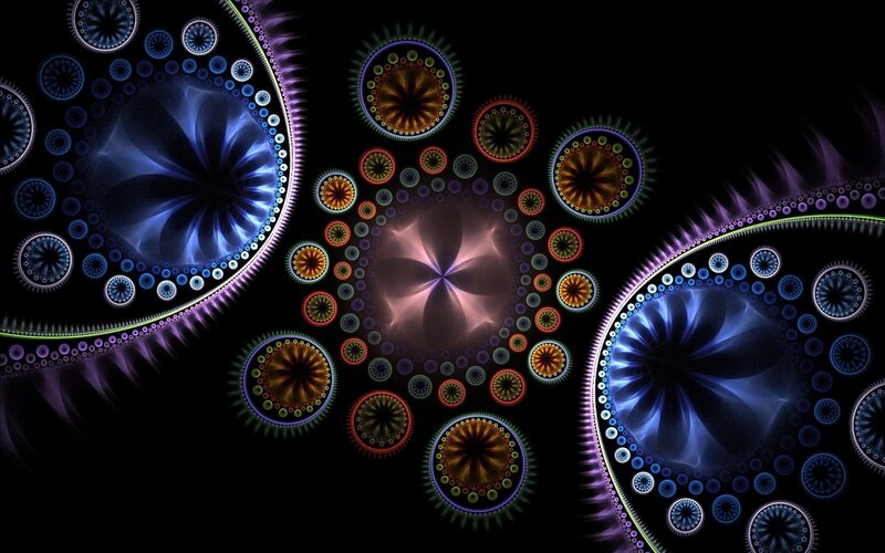 Fractal Geometric Patterns — Black, Hypnotic