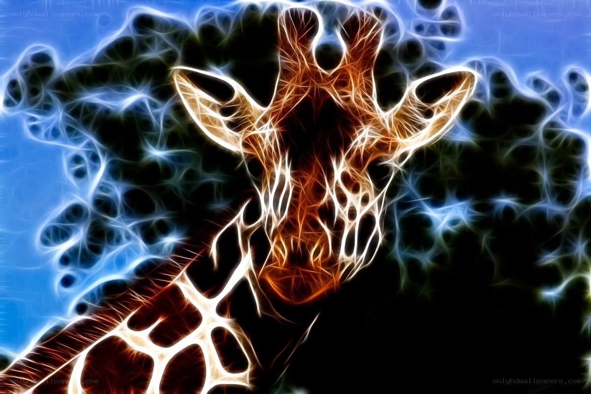 fractal giraffe portrait