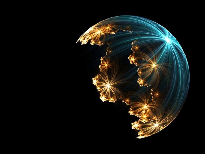 fractal globe with glowing lights