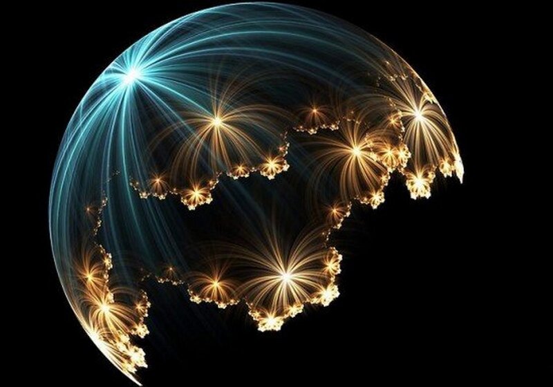 Fractal Globe with Light Rays — Black