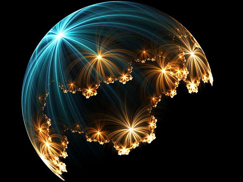 Fractal Globe with Light Rays