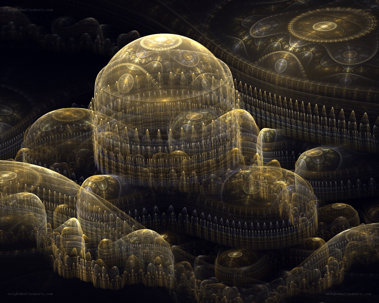 Fractal golden cityscape