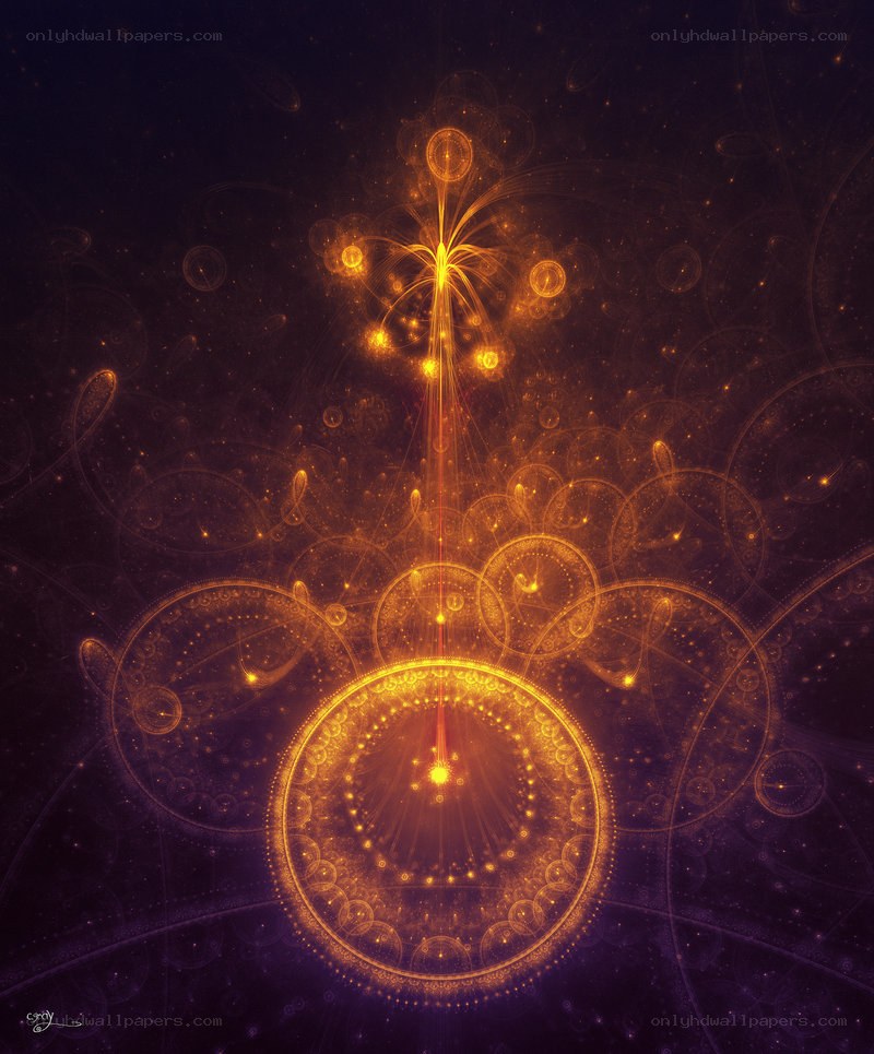 fractal golden light explosion