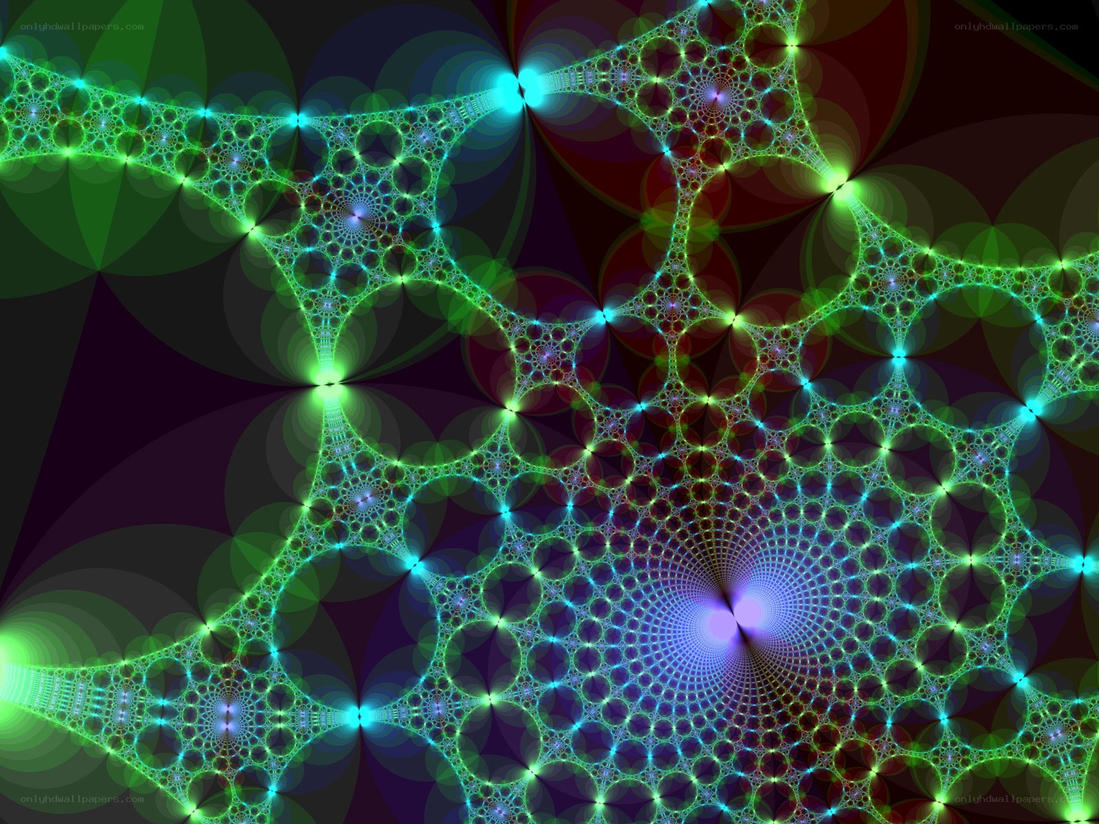 Fractal green and blue pattern