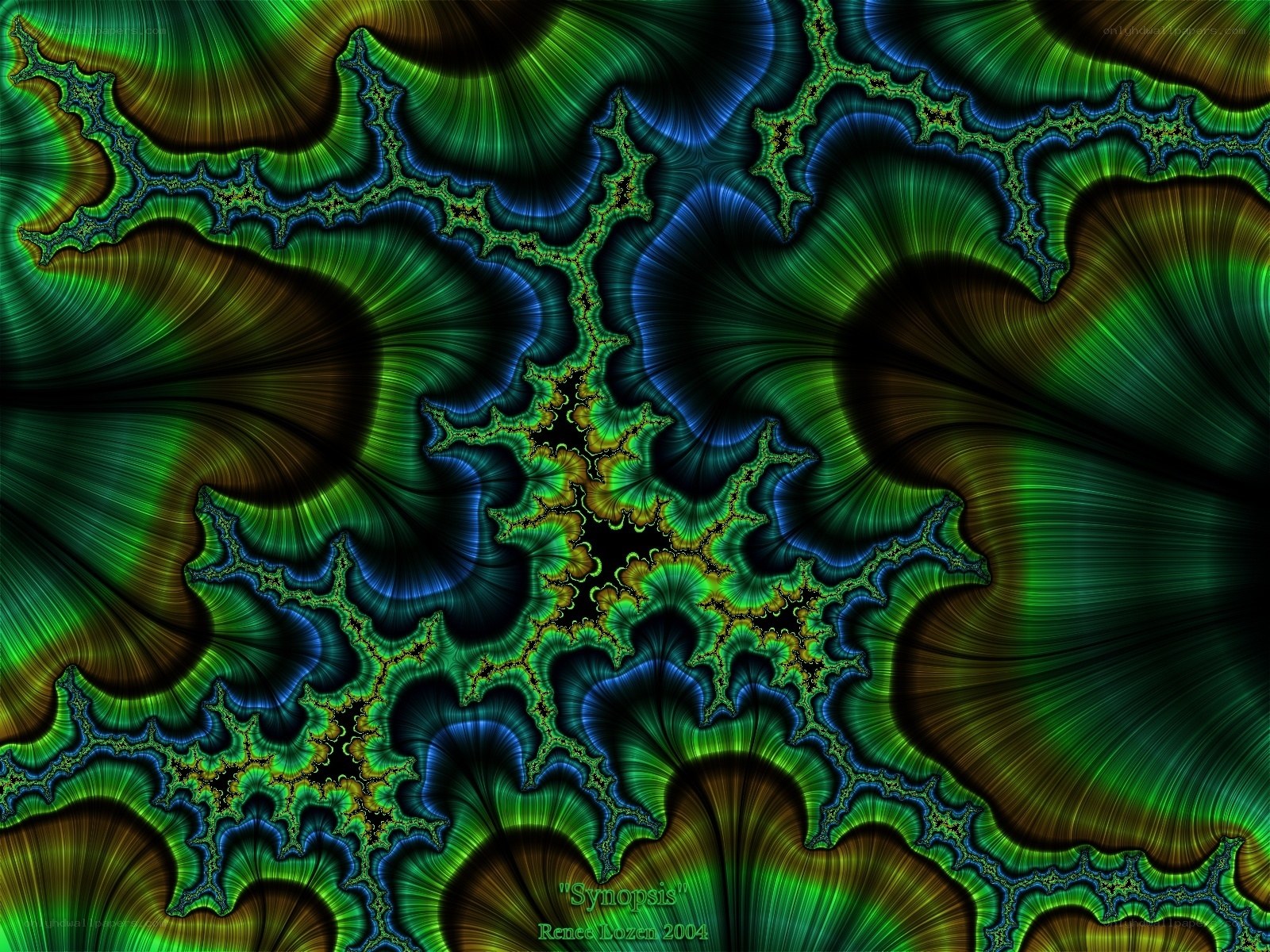 Fractal green and blue pattern