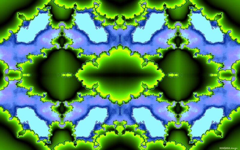 fractal green and blue pattern